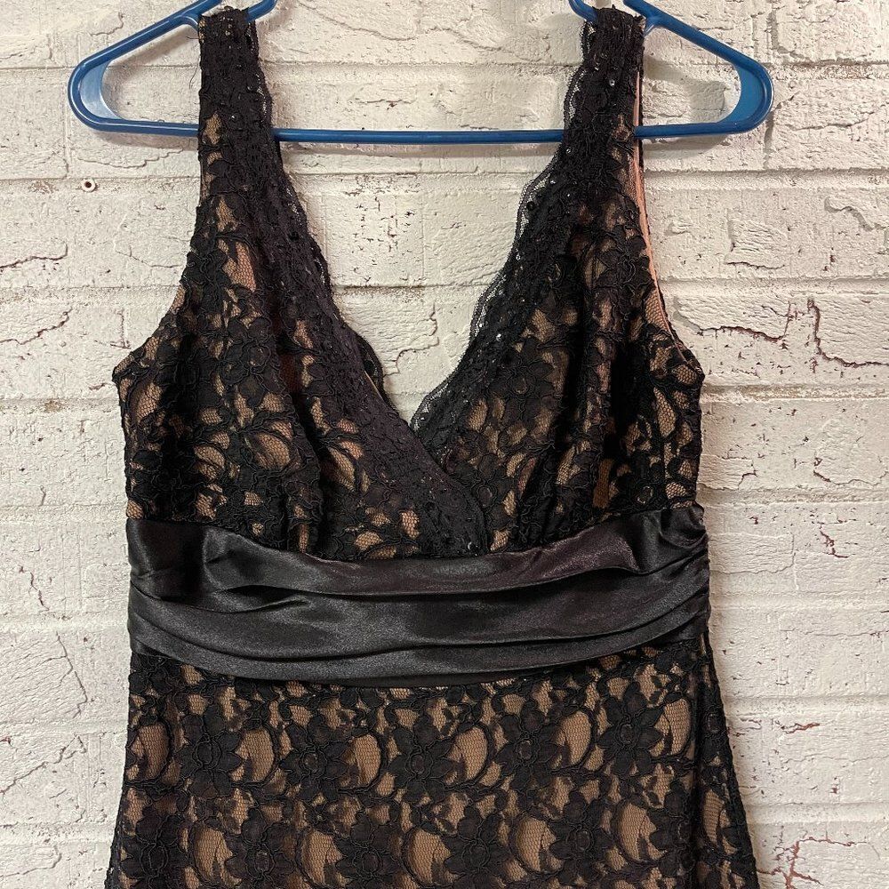 S.L. FASHIONS BLACK LACE Sleeveless DRESS SIZE 4